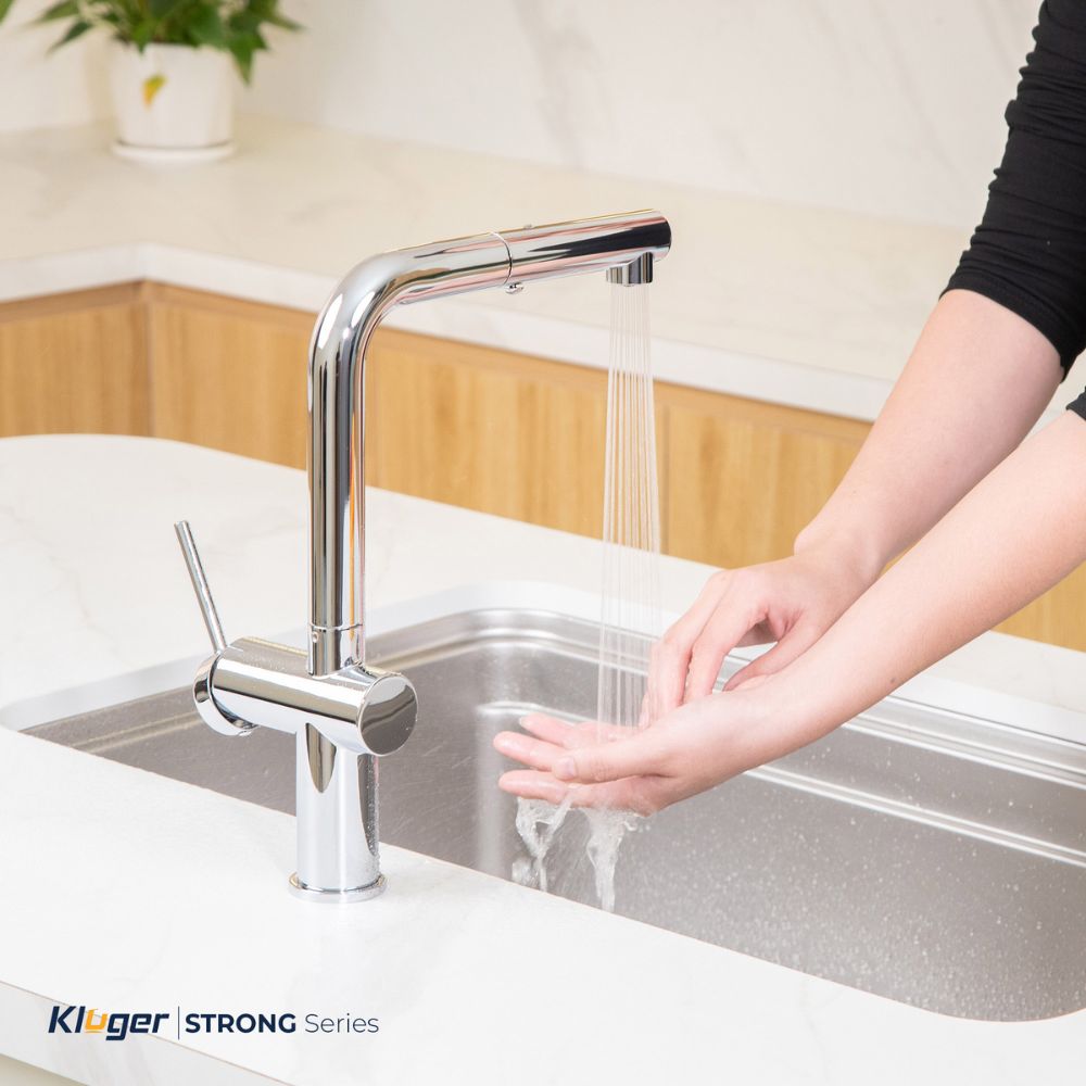 Vòi chậu bếp nóng lạnh dây rút STRONG KLUGER KLF0034C - 21