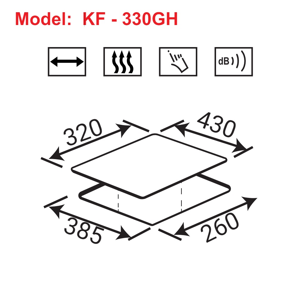 Bếp gas đơn âm kính KAFF KF-330GH - 2