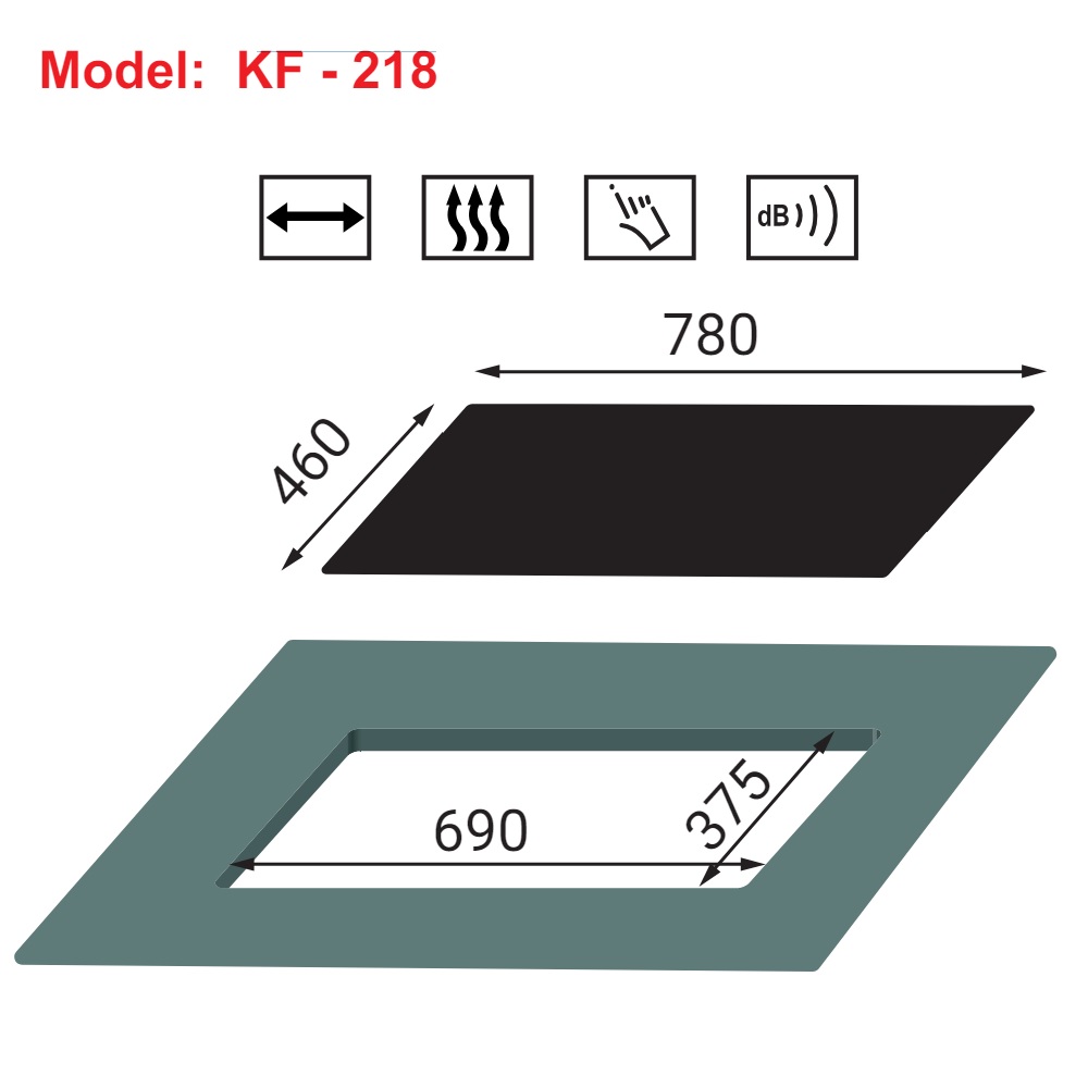 Bếp gas âm 2 lò KAFF KF-218 - 2