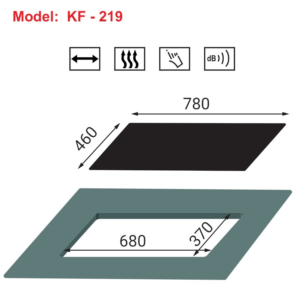 Bếp gas âm 2 lò KAFF KF-219 - 2