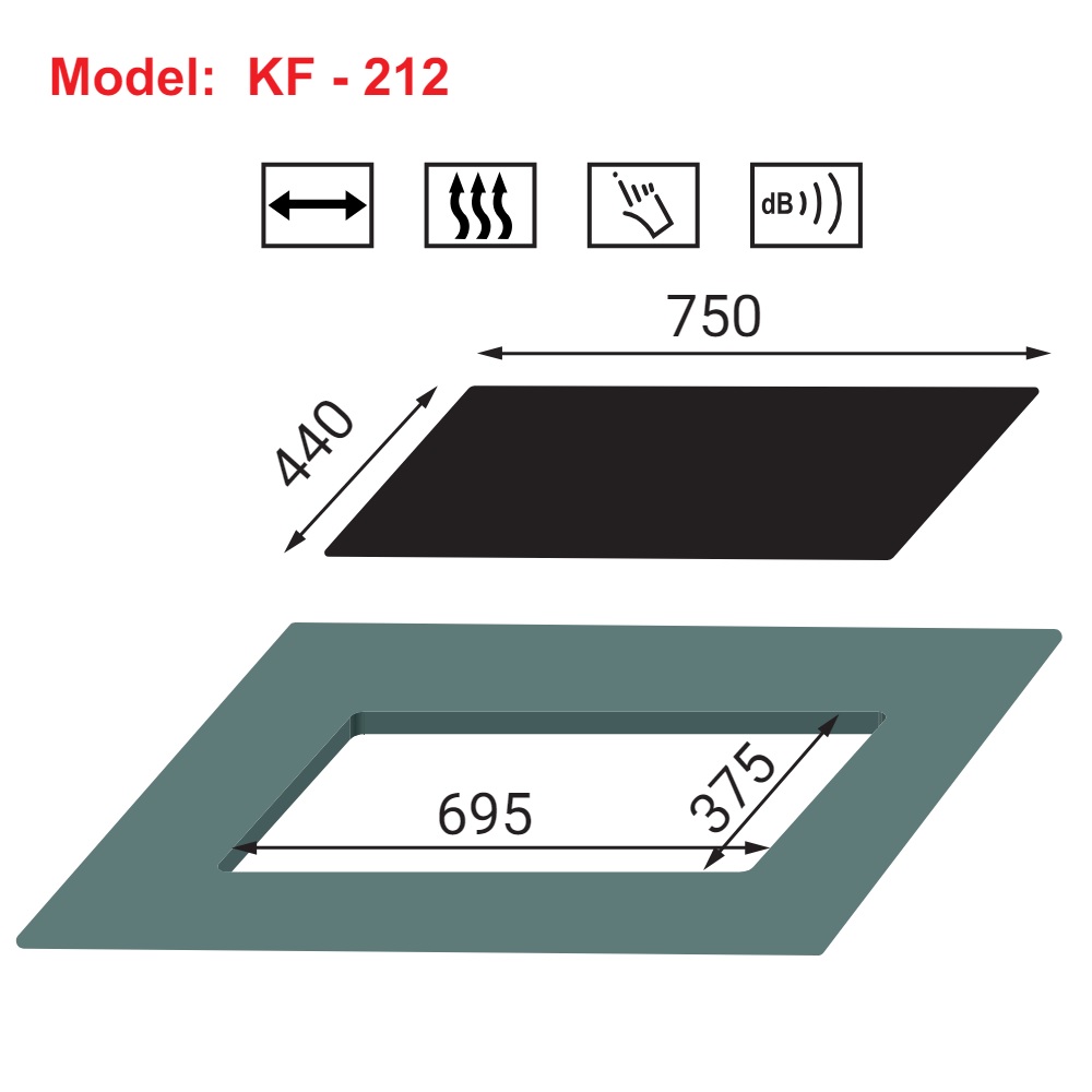 Bếp gas âm 2 lò KAFF KF-212 - 2