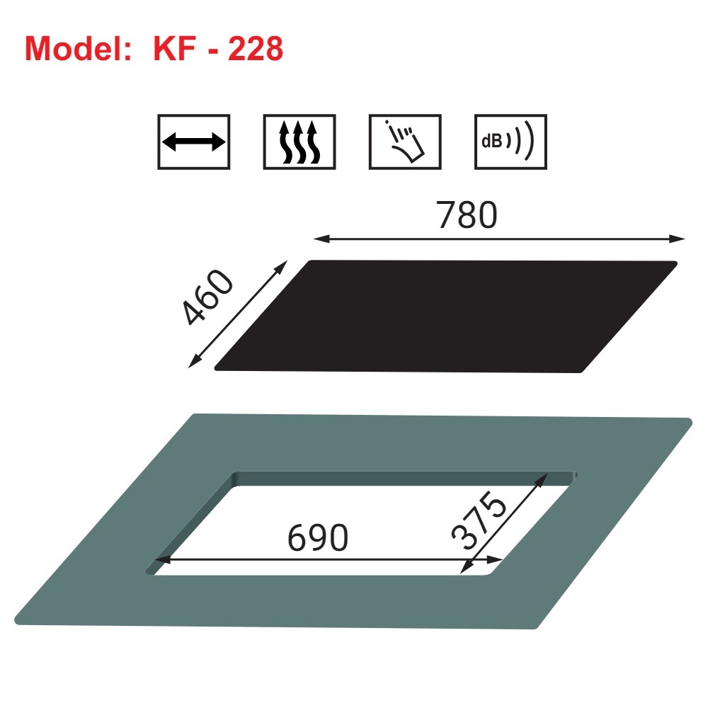 Bếp gas âm 2 lò KAFF KF-228 - 2