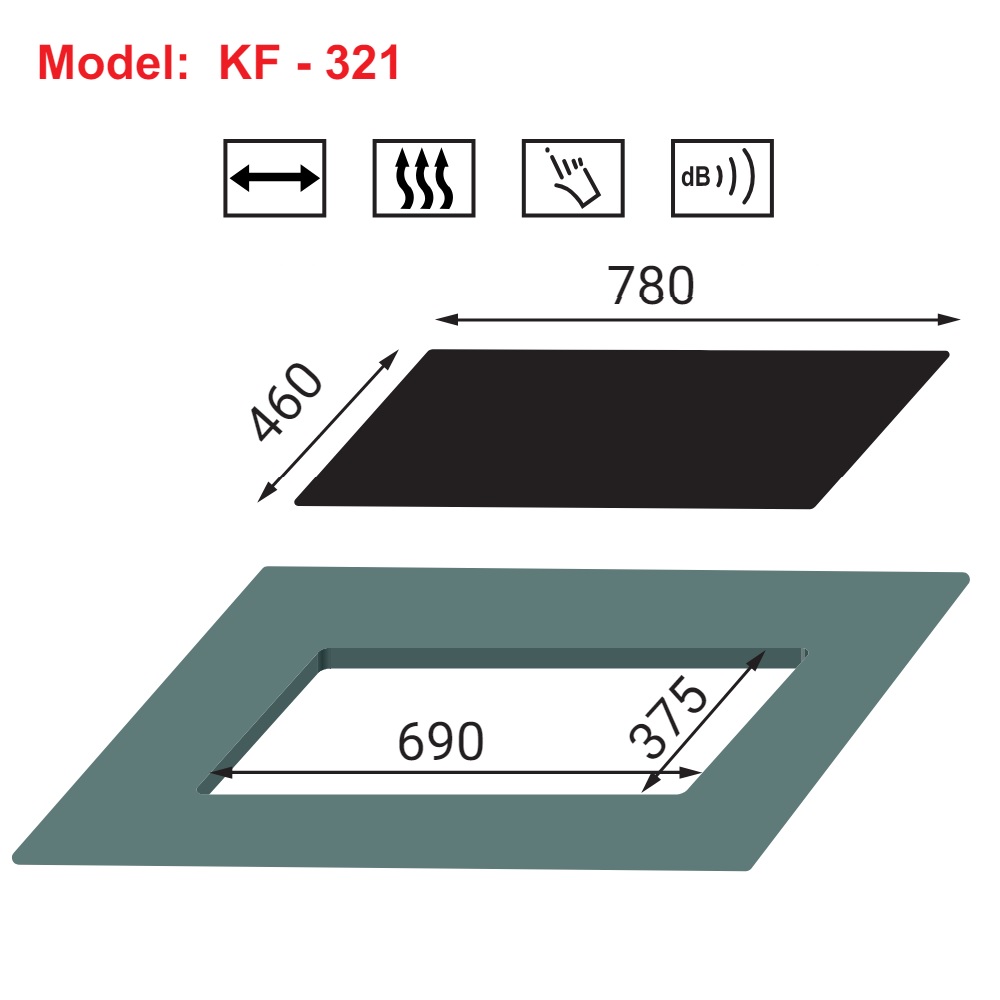 Bếp gas âm 3 lò KAFF KF-321 - 2