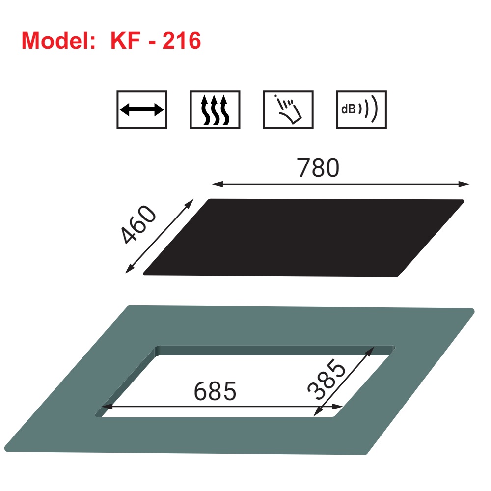 Bếp gas âm 2 lò KAFF KF-216 - 2