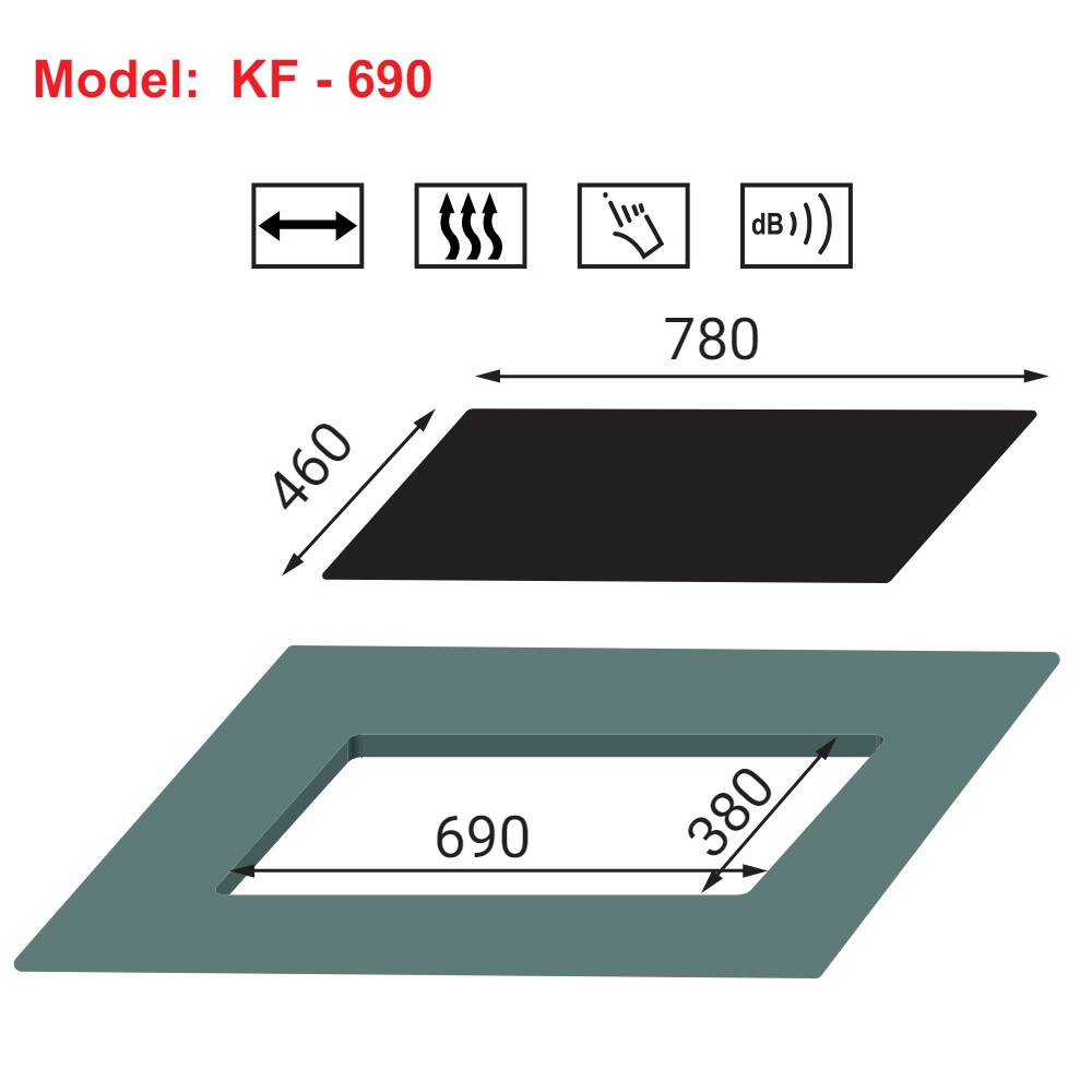 Bếp gas âm 3 lò KAFF KF-690 - 2