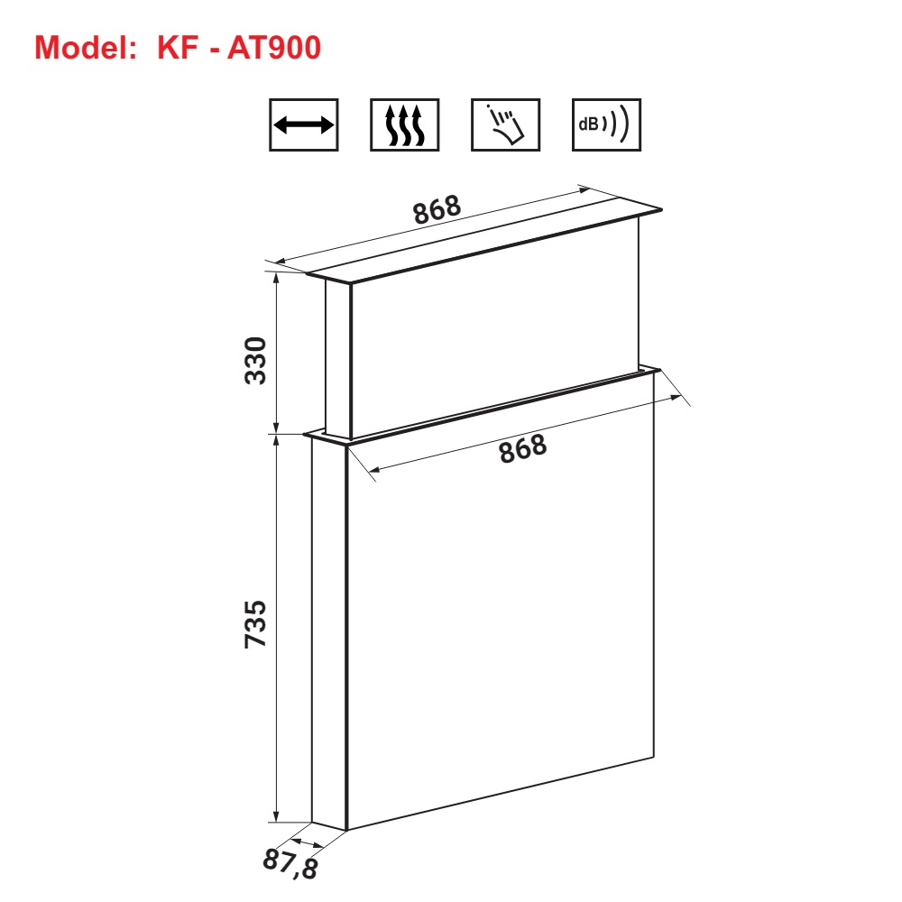 Máy hút mùi âm đá KAFF KF-AT900 - 2