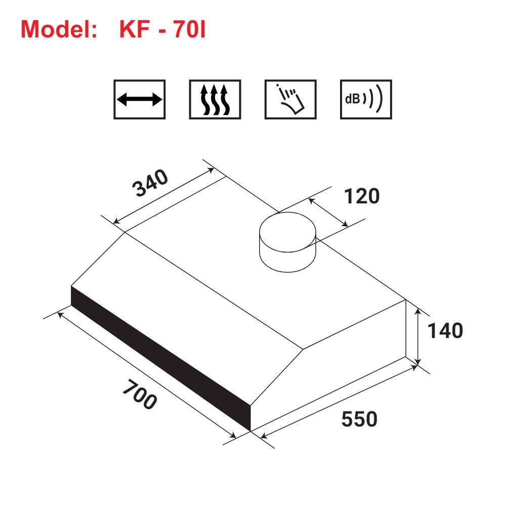 Máy hút mùi cổ điển KAFF KF-70I - 2