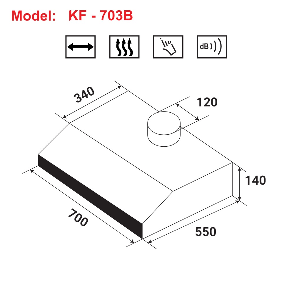 Máy hút mùi cổ điển KAFF KF-703B - 2