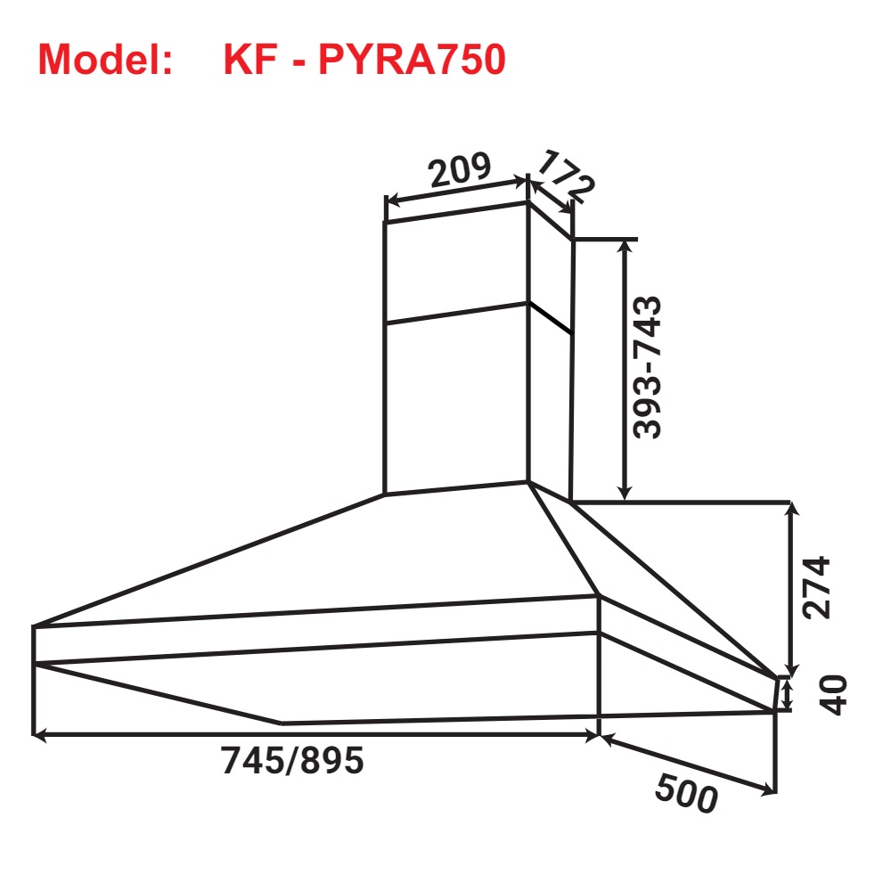 Máy hút mùi KAFF KF-PYRA750 - 2
