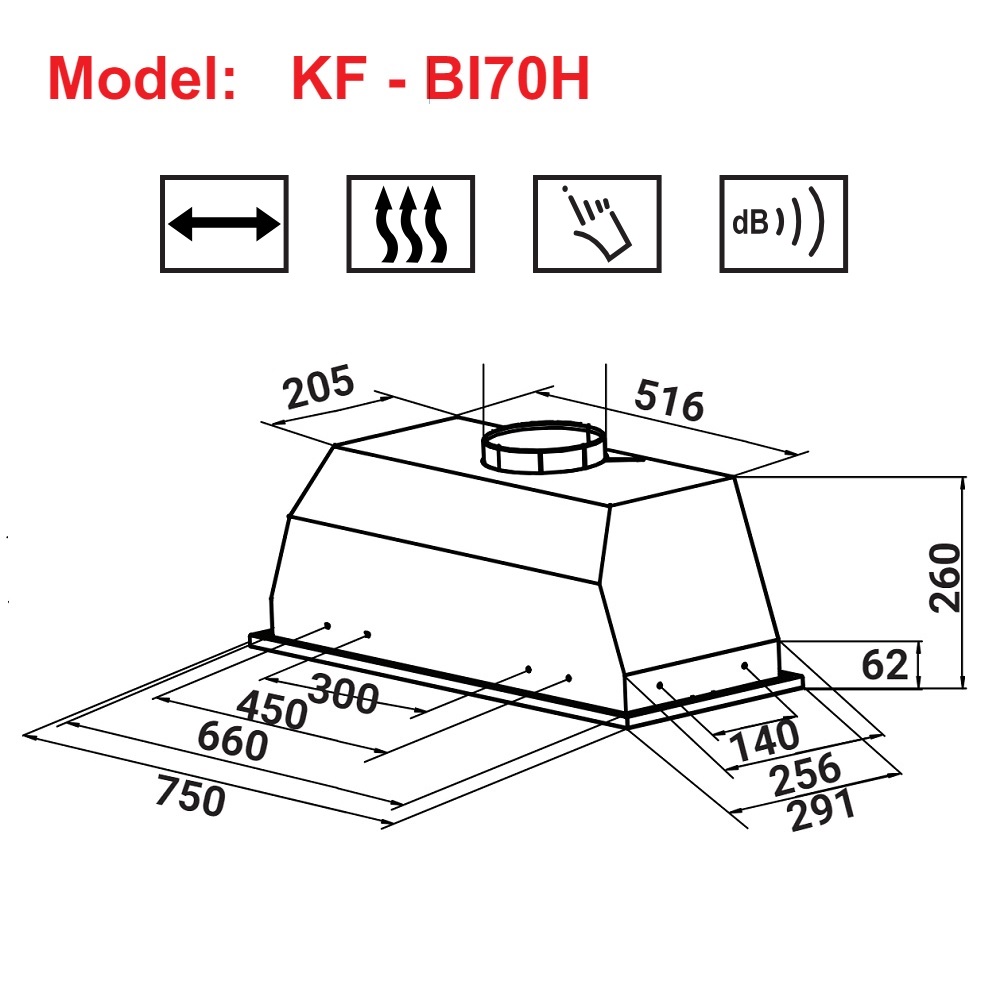 Máy hút mùi âm toàn phần KAFF KF-BI70H - 2