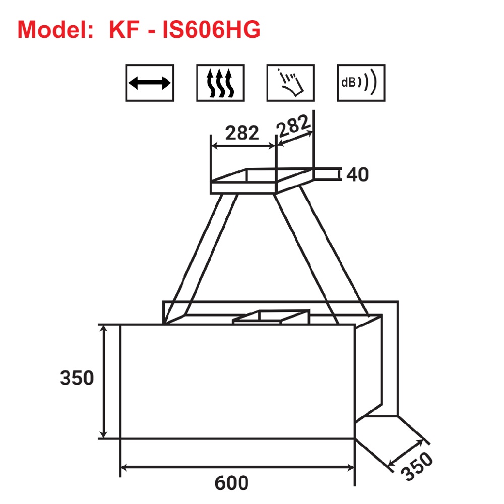 Máy hút mùi đảo treo dây độc lập KAFF KF-IS606HG - 2