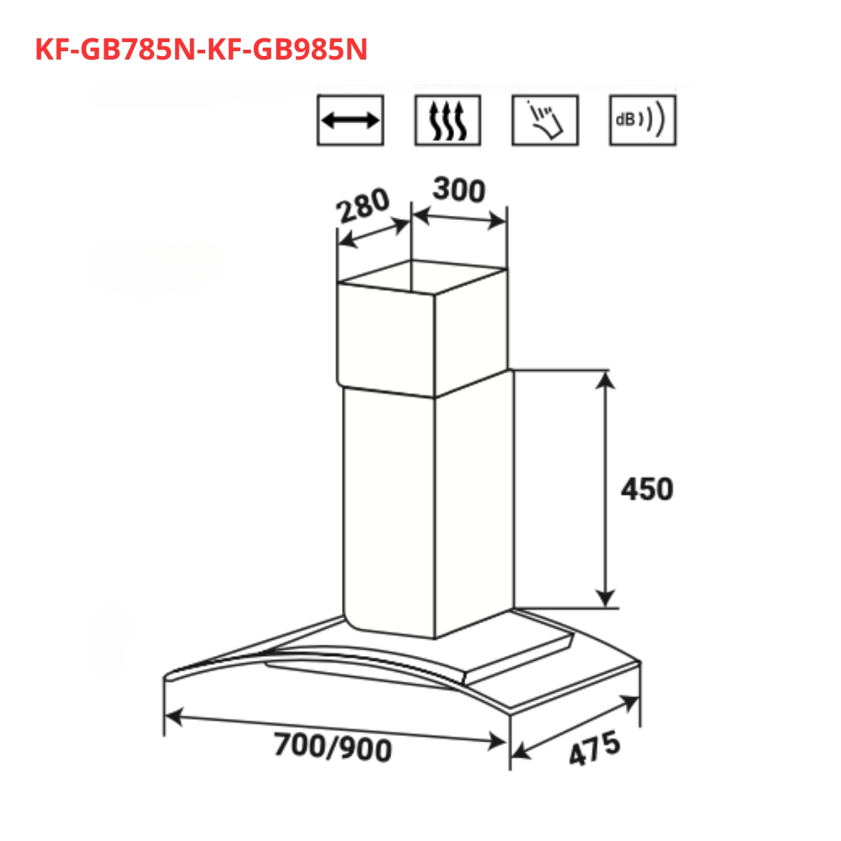 Máy hút mùi kính cong KAFF KF-GB785N / KF-GB985N - 2