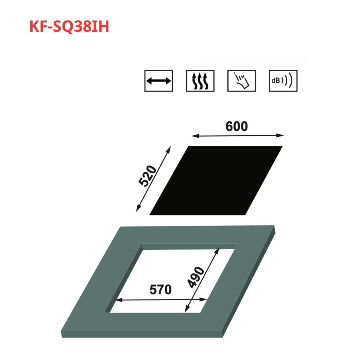 Bếp điện từ 3 vùng nấu KAFF KF-SQ38IH - 2