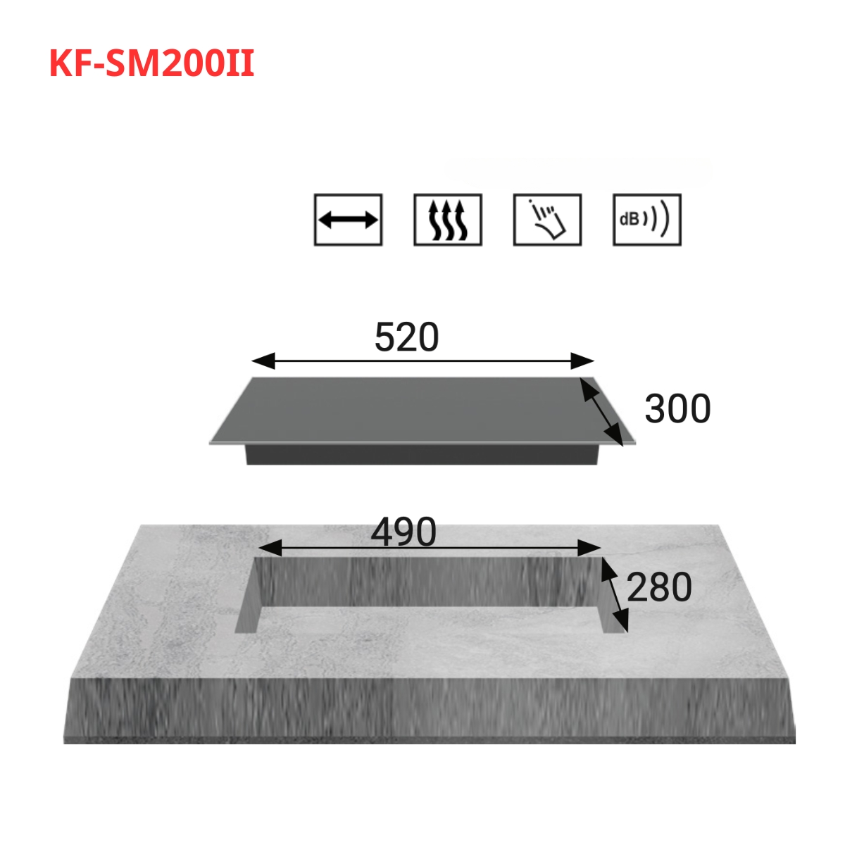 Bếp điện từ đôi domino ngang KAFF KF-SM200II - 2