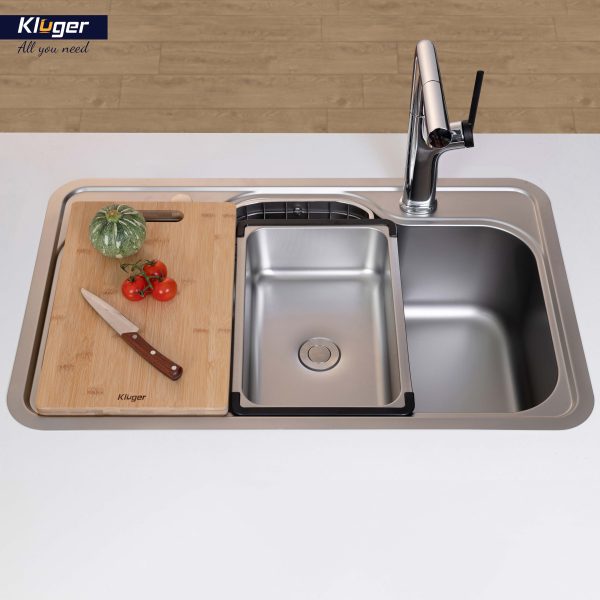 Chậu rửa nhỏ phụ Inox 304 Linen chống xước Kluger KSWB - 401FS - 4