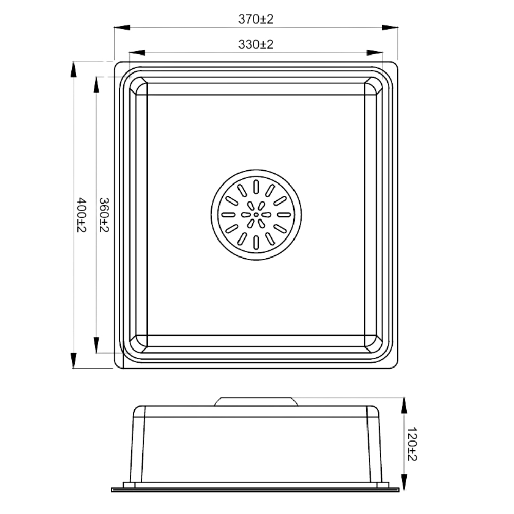 Chậu rửa nhỏ phụ Inox 304 Linen chống xước Kluger KSWB - 403FB - 3