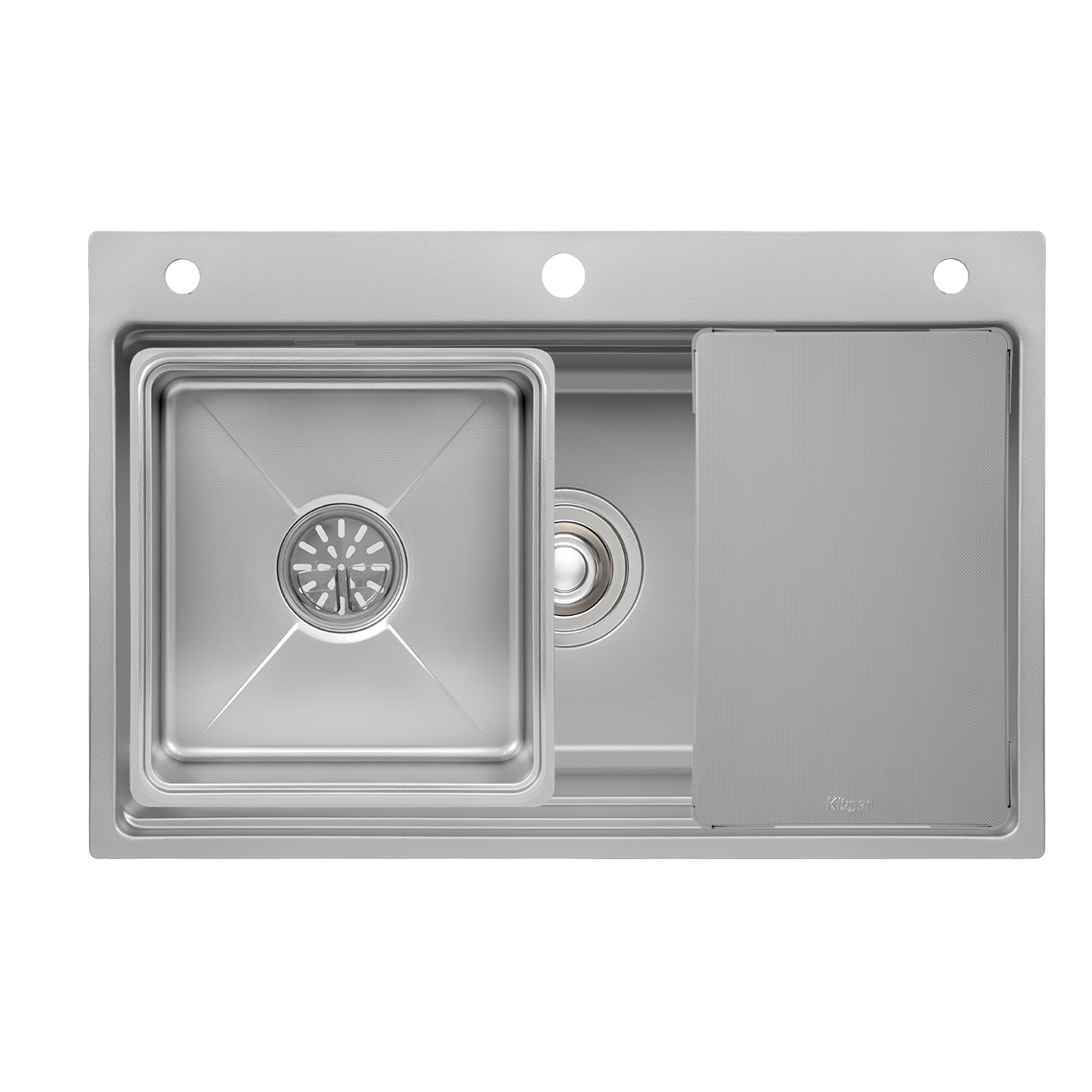Chậu rửa nhỏ phụ Inox 304 Linen chống xước Kluger KSWB - 403FS - 2