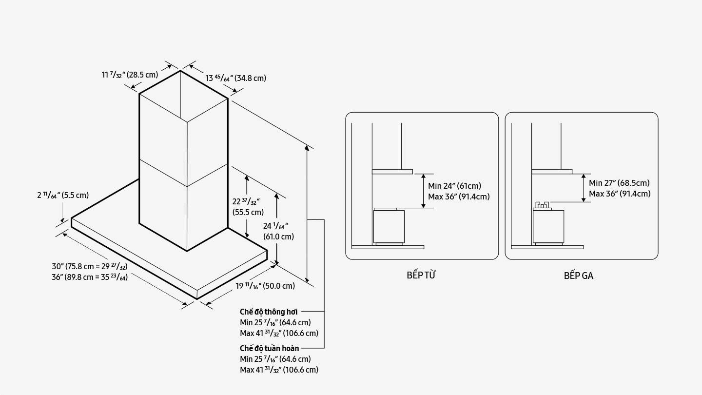 Máy hút mùi áp tường Samsung Bespoke NK36CB665WWHSV - 10