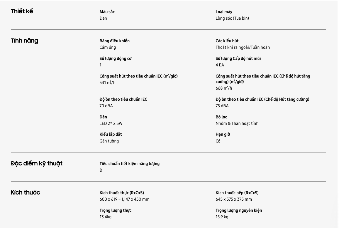 Máy hút mùi áp tường Samsung Bespoke NK24C5070US/UR - 6