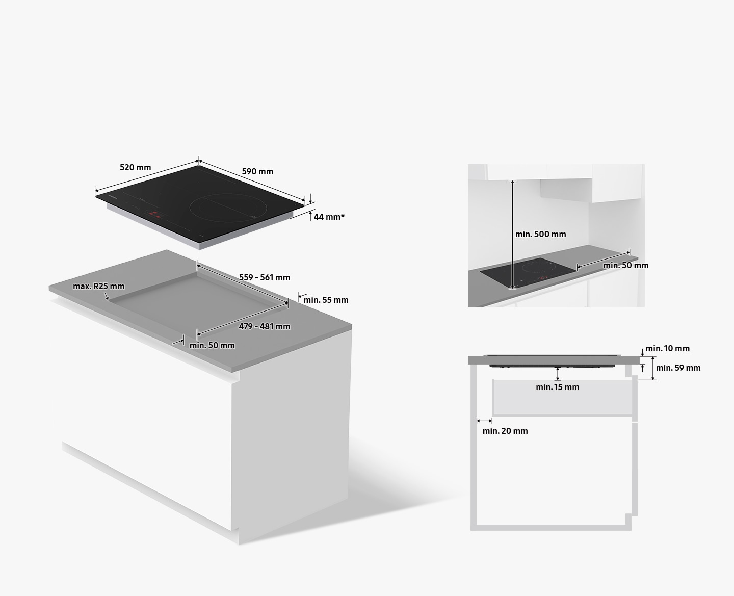 Bếp từ Samsung Bespoke 3 vùng nấu linh hoạt Flex Zone NZ63B5046FK/SV - 12