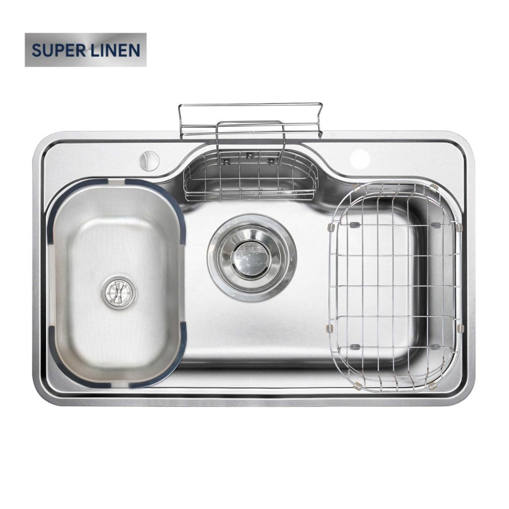 Chậu rửa chén Posco 304 Super Linen dập nổi Kluger KT8050SL Plus - 2