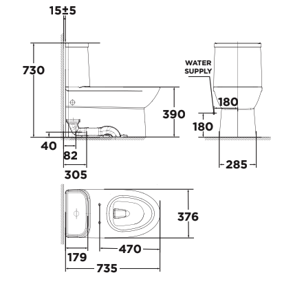 Bồn cầu 1 khối American Standard WP-2073PL (WP2073PL) nắp điện tử