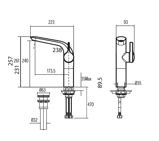 Vòi lavabo nóng lạnh American Standard WF-6802 (WF6802) IDS