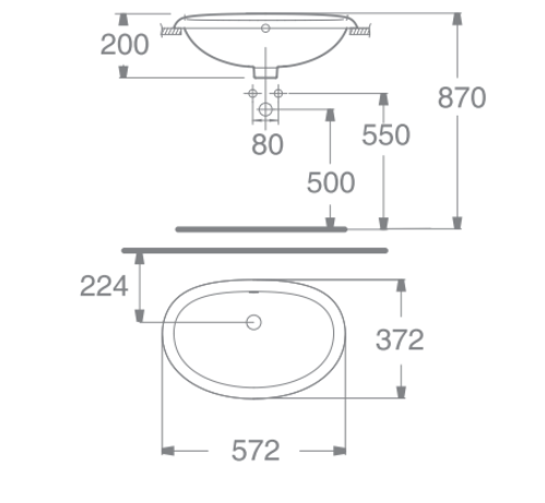 Chậu lavabo American Standard WP-F509 dương vành (WPF509)