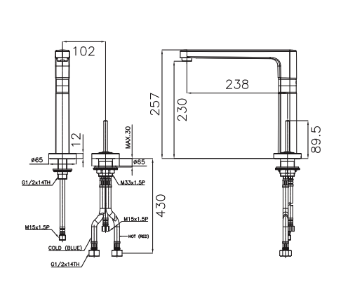 Vòi lavabo nóng lạnh American Standard A-1375 (A1375) IDS