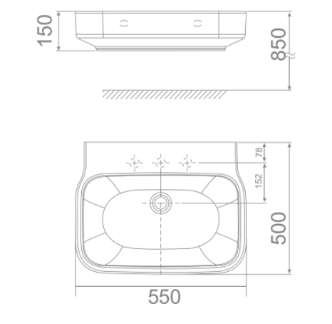 Chậu lavabo đặt bàn American Standard WP-F628 (WPF628) - 2