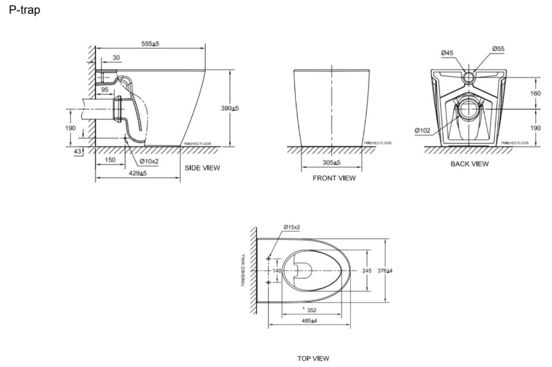 Bồn cầu American Standard 3229E-WT-PTrap đặt sàn (3229EWTPTRAP) nắp êm