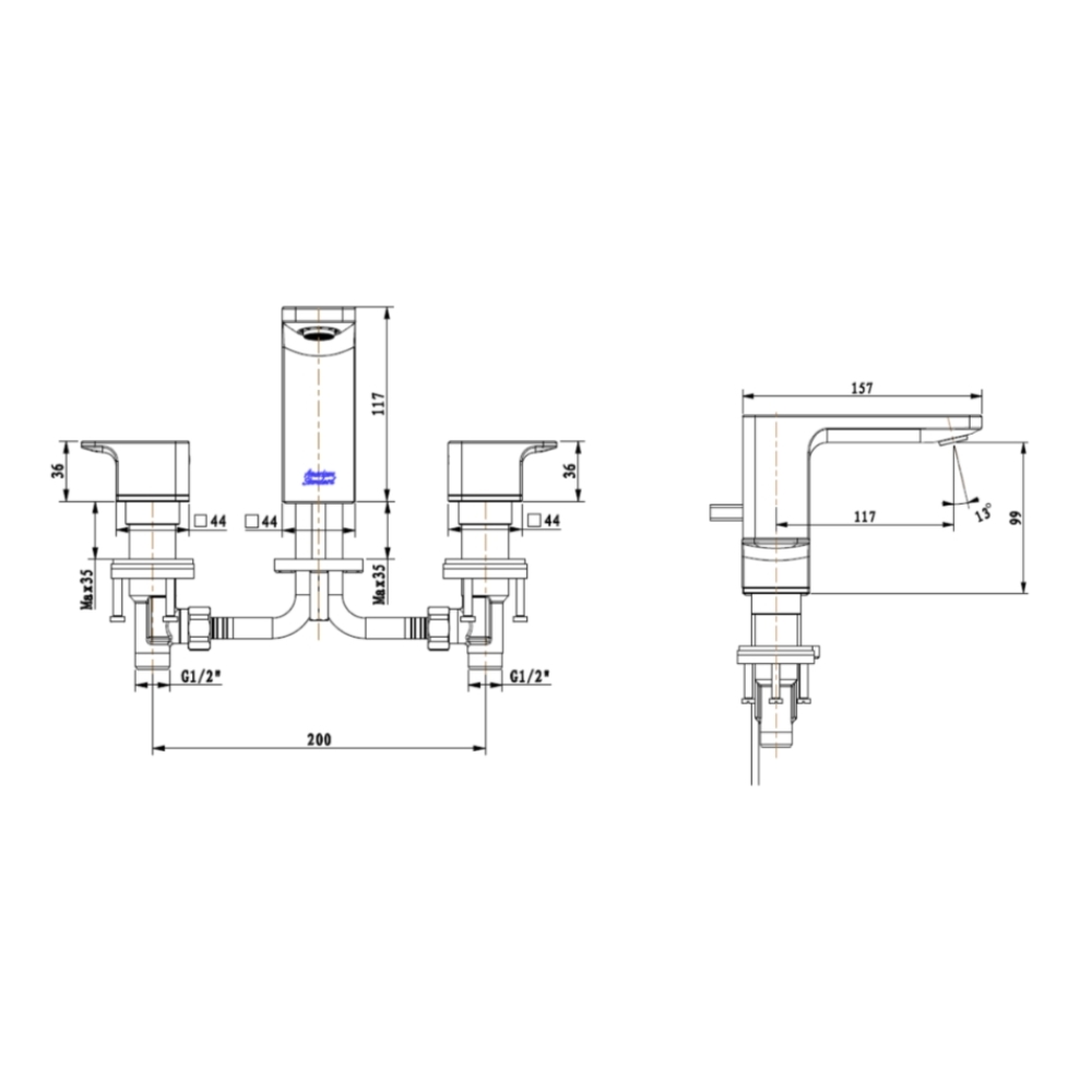 Vòi chậu 3 lỗ nóng lạnh American Standard WF-1303 (WF1303) Acacia Evolution - 3