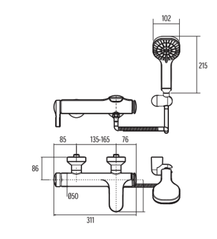 Vòi sen nóng lạnh American Standard WF-6811 (WF6811)