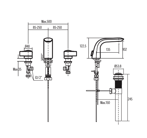 Vòi lavabo nóng lạnh American Standard WF-6803 (WF6803) IDS