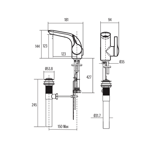 Vòi lavabo nóng lạnh American Standard WF-6801 (WF6801) IDS