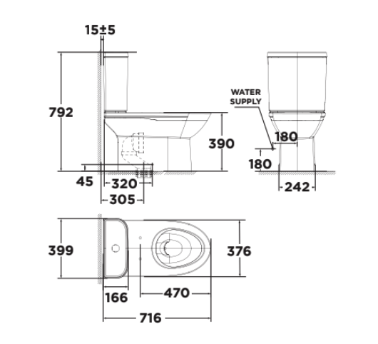 Bồn cầu 2 khối American Standard 2630-WT (2630WT) nắp êm dòng Neo Modern - 11