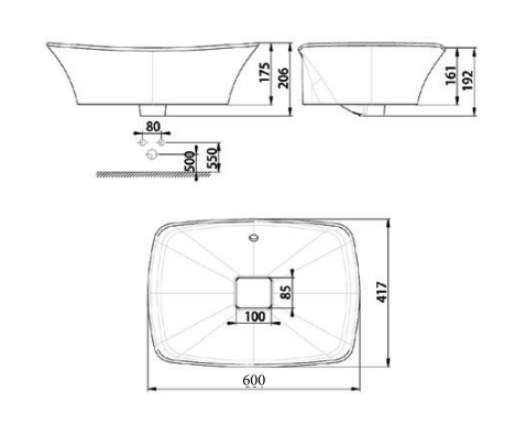 Chậu lavabo đặt bàn American Standard WP-F602 (WPF602) - 2