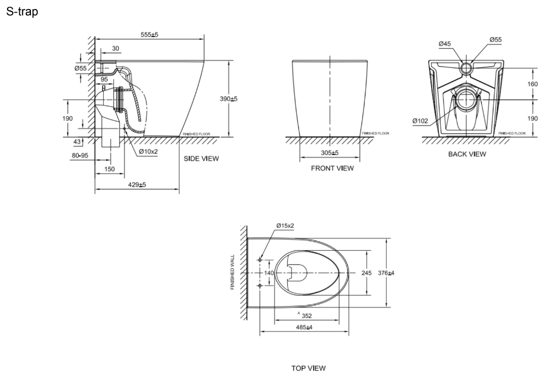 Bồn cầu American Standard 3229V-WT-STrap đặt sàn (3229VWTSTRAP) nắp thường