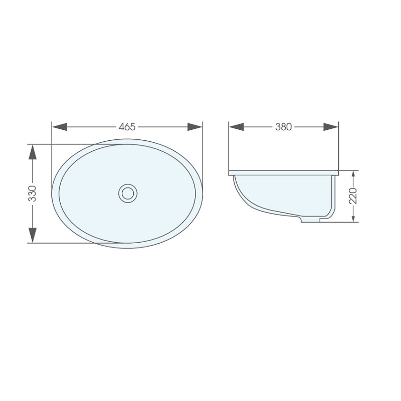 Chậu rửa mặt lavabo âm bàn ATMOR AT908-18 (AT90818) - 2