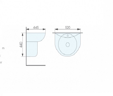 Chậu rửa lavabo treo tường ATMOR AT212 chân lửng