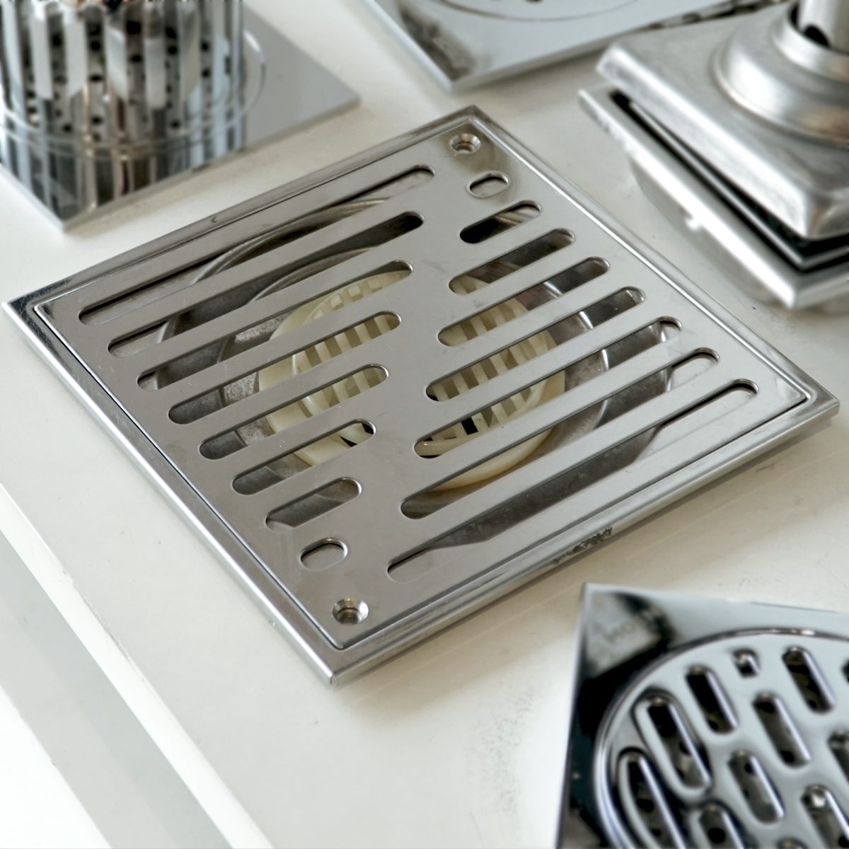 Phễu thoát sàn 15x15cm inox 304 Ø90 ATMOR HA01 - 3