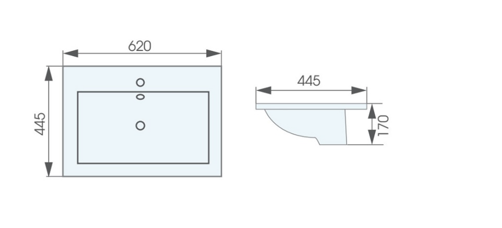 Chậu rửa lavabo treo tường ATMOR AT4583A