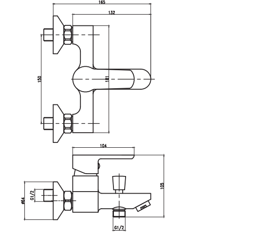 Bộ sen tắm nóng lạnh Basic ATMOR AT21121 - 2