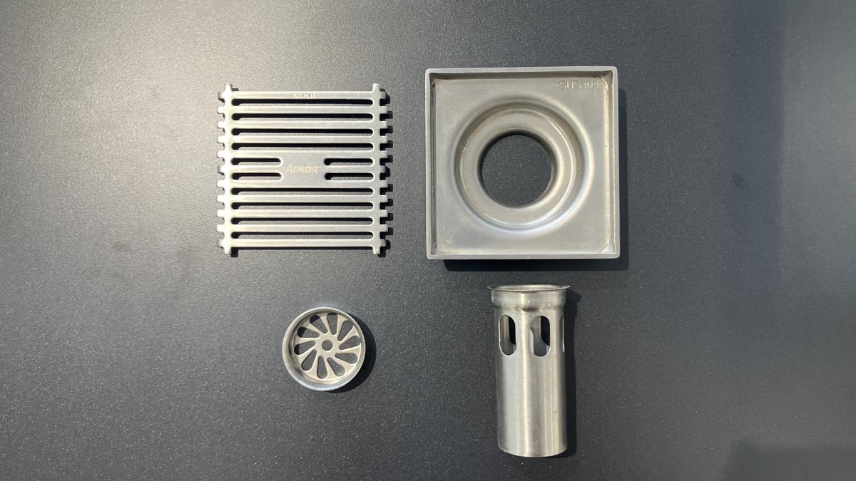 Phễu thoát sàn inox 10x10cm Ø60 ATMOR AH021 - 2