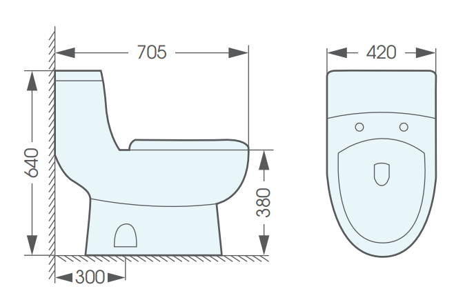 Bồn cầu 1 khối ATMOR AT2177 nắp êm xả nhấn