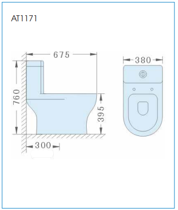 Bồn cầu 1 khối ATMOR AT1171 nắp êm xả nhấn