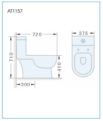 Bồn cầu 1 khối ATMOR AT1157 nắp êm xả nhấn ATMOR AT1157