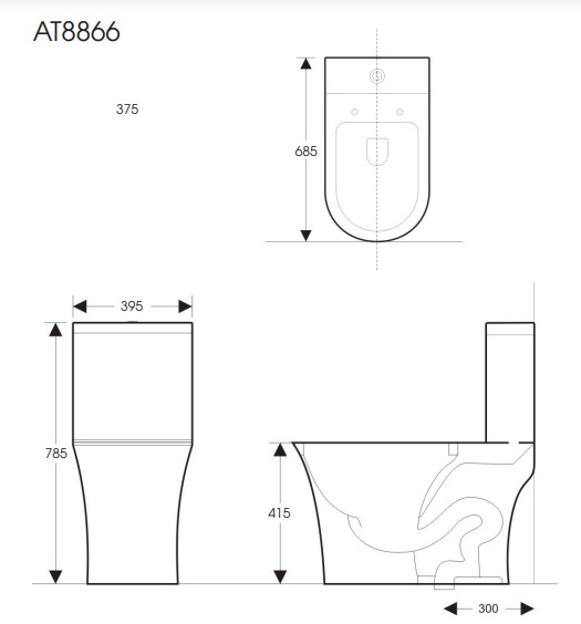 Bồn cầu 1 khối ATMOR AT8866 nắp êm xả nhấn tiết kiệm nước - 10