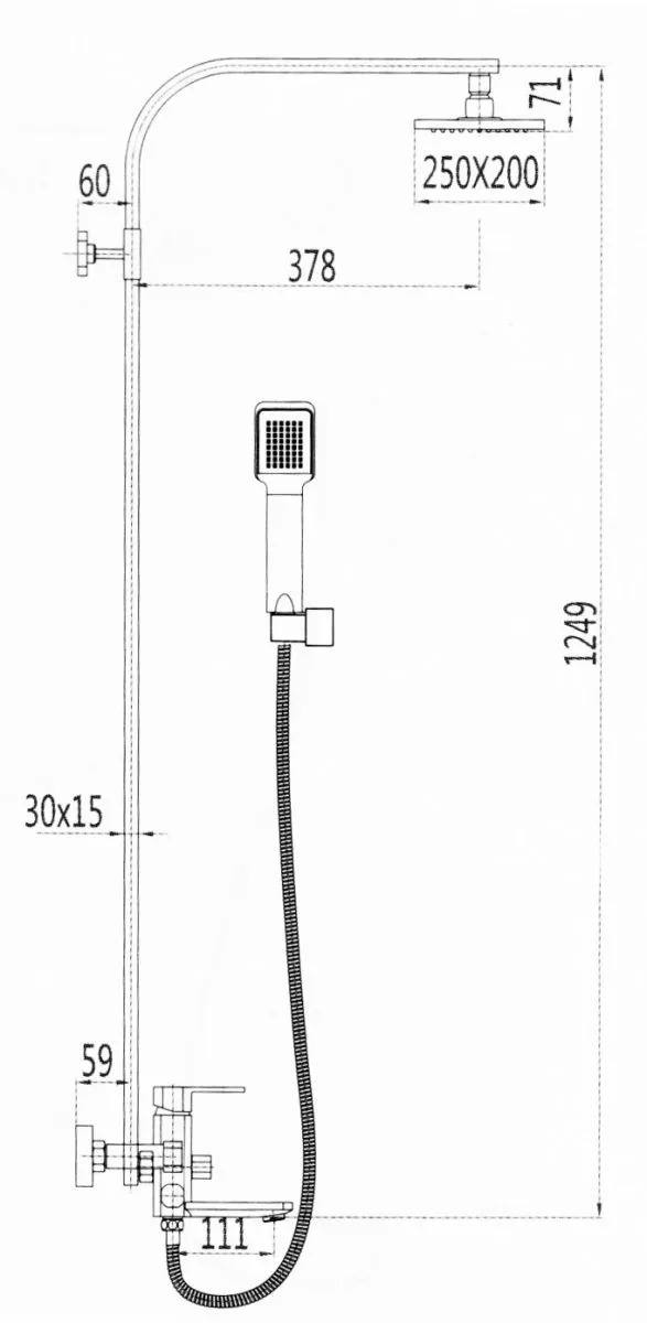 Bộ vòi sen cây nóng lạnh ATMOR AT4364A 1m185 - 2
