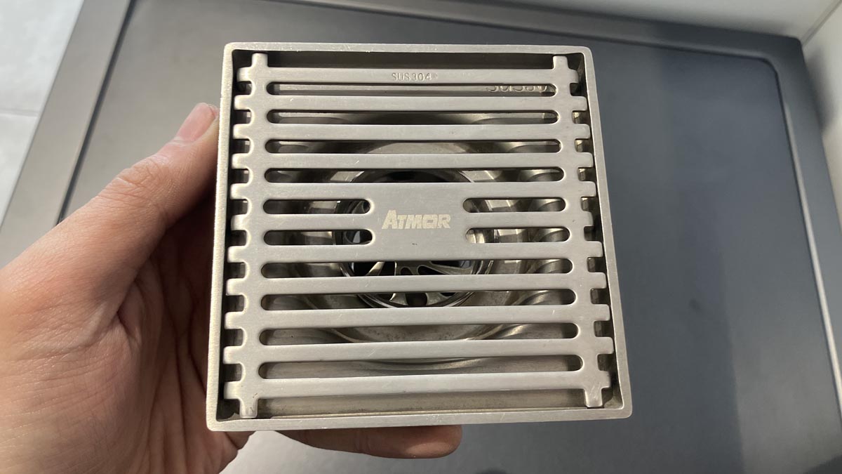 Phễu thoát sàn inox 10x10cm Ø60 ATMOR AH021 - 4